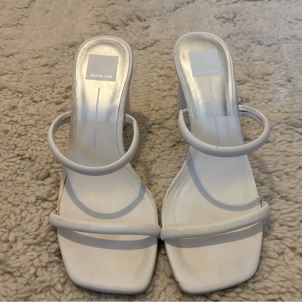 Dolce Vita White Block Heel Sandals